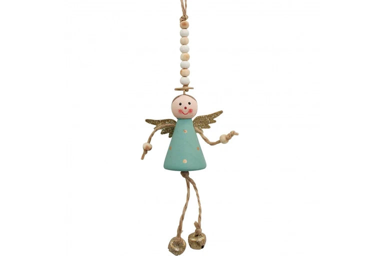 Christmas Hanging Angel Ornament – Aqua Halo Decorative Hanging Décor | Festive Tree Decoration