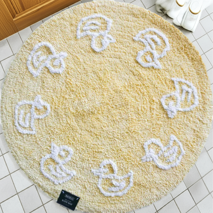Tufted Cotton Bath Mat "Lemon Yellow" - 70cm