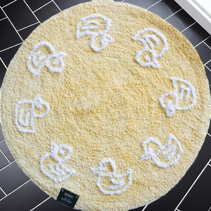 Tufted Cotton Bath Mat "Lemon Yellow" - 70cm