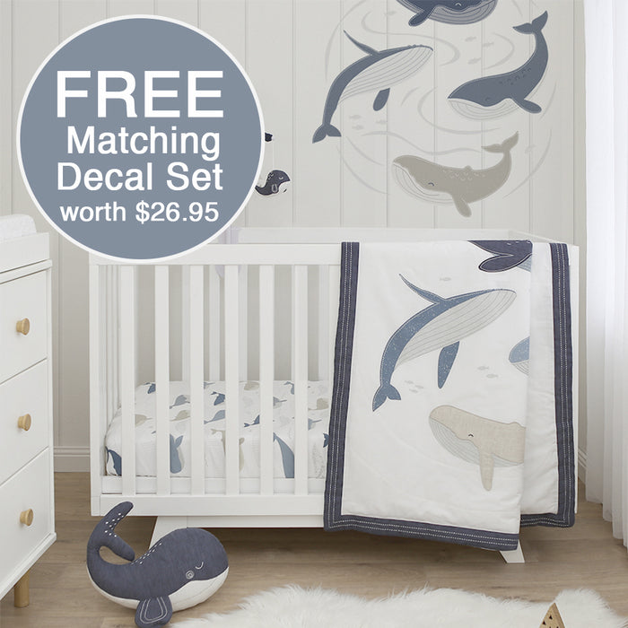 Living Textiles | 4-Piece Nursery Set - Oceania. + Free Matching Decal Set - Lozza’s Gifts & Homewares 