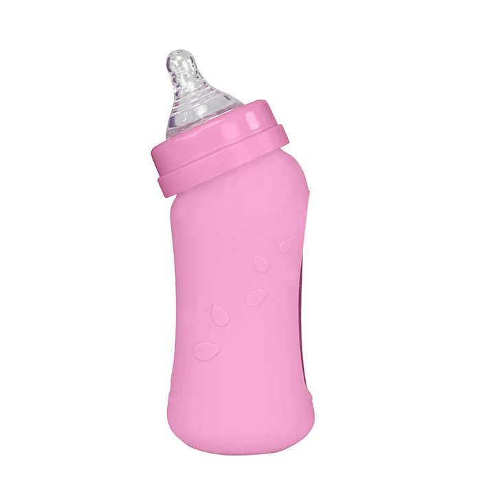 Baby Bottle made from Glass w Silicone Cover-8oz-Aqua-0mo+ - Lozza’s Gifts & Homewares 