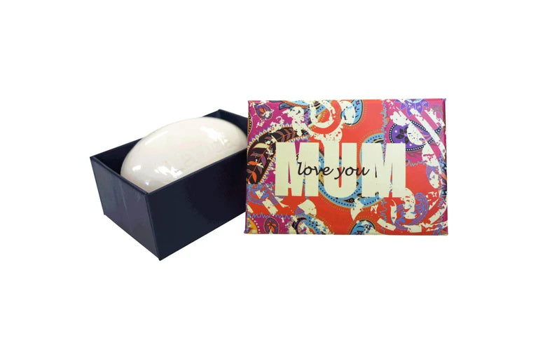Luxury Mum Gift Soap – Triple Milled Floral Fragrance Bar | “Mum, Love You” Paisley Box 9x6x4cm