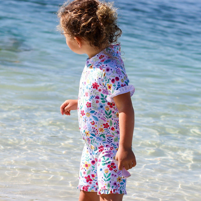 Ruffle Sunsuit | Ditsy Daisy