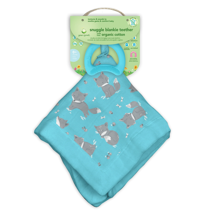 Snuggle Blankie Teether made from Organic Cotton - 3months+ - Lozza’s Gifts & Homewares 