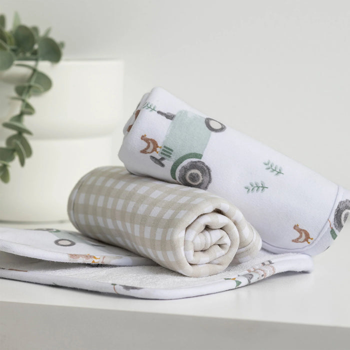 Living Textiles | Wash Cloths 3 Pack - Tractor Ride