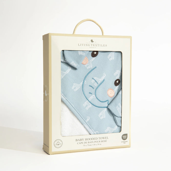 Living Textiles | Hooded Towel - Elephant - Wild Safari