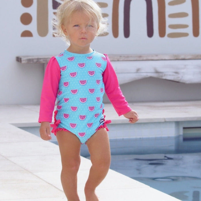 Toddler Nappy-change Swimsuit | Dotty Watermelon