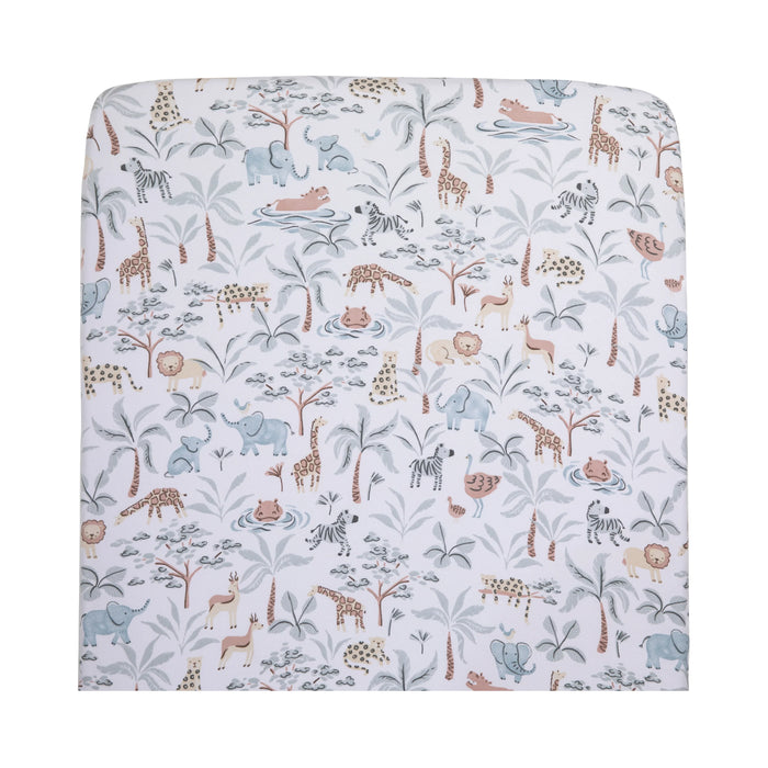 Living Textiles | Organic Jersey Cot Fitted Sheet - Wild Safari