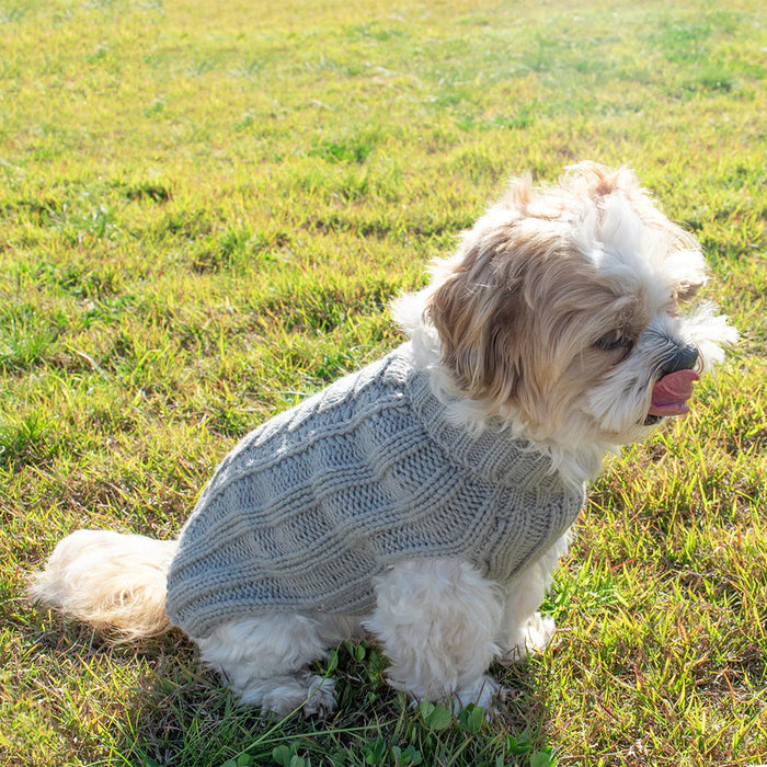 Louie Living | Cable Knit Dog Sweater - Grey