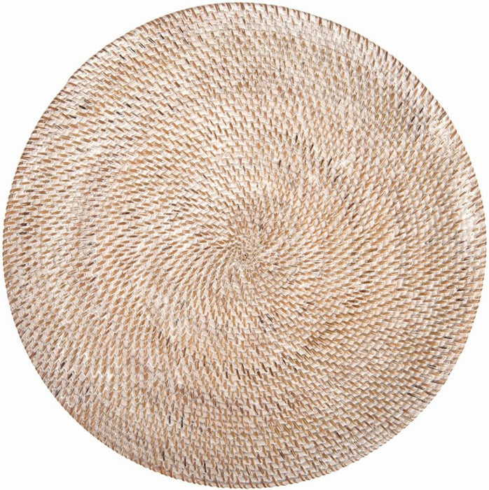 Cinnamon |  Round White Rattan Placemat