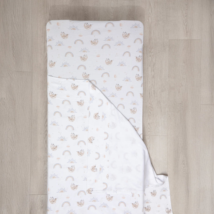 Living Textiles | Childcare Stacking Bed Sheet Set - Happy Sloth