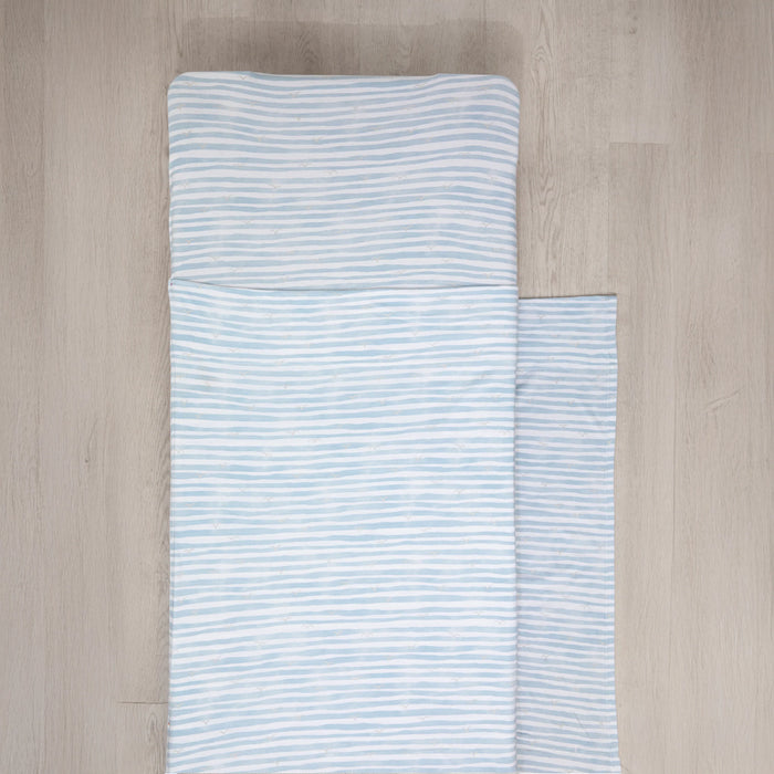 Living Textiles | Childcare Stacking Bed Sheet Set - Blue Stripes