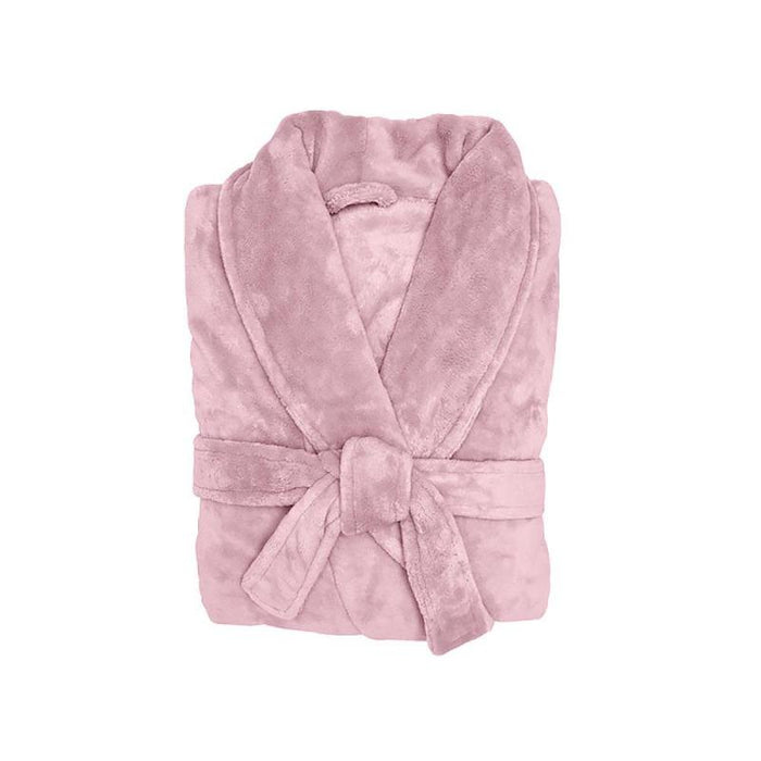 Bambury Plush Microfleece Bathrobe – Super Soft Winter Robe for Men & Women - Blush