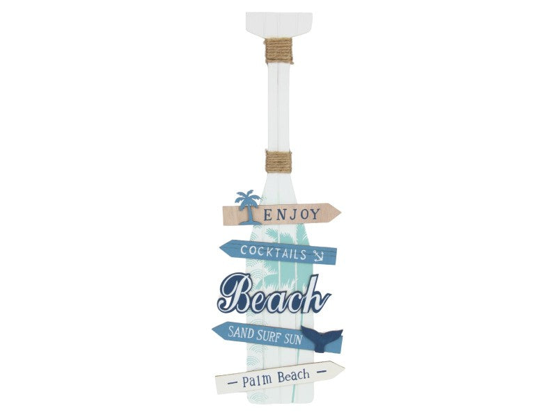 Beach Oar Sign with Wording - 43cm