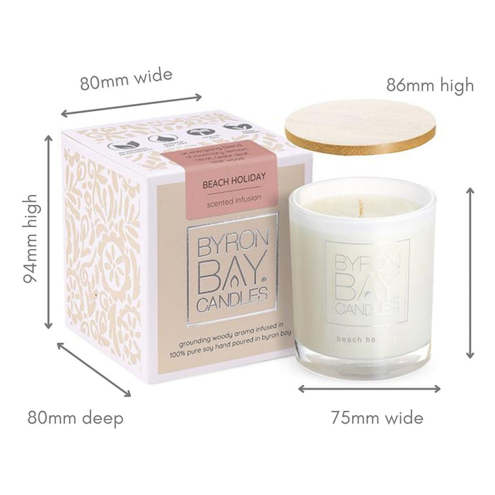 Byron Bay Candles | 30 Hour Scented Pure Soy Candle - Beach Holiday