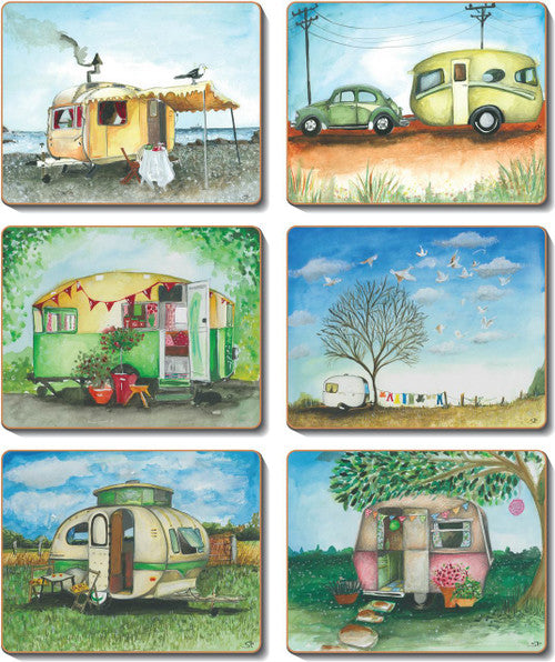 Cinnamon | Vintage Caravan Placemats set of 6 - Lozza’s Gifts & Homewares 