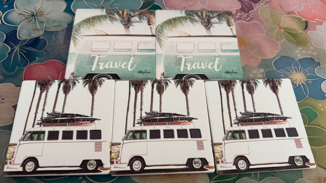 Coasters Ceramic 5 Pack Assorted - Summer