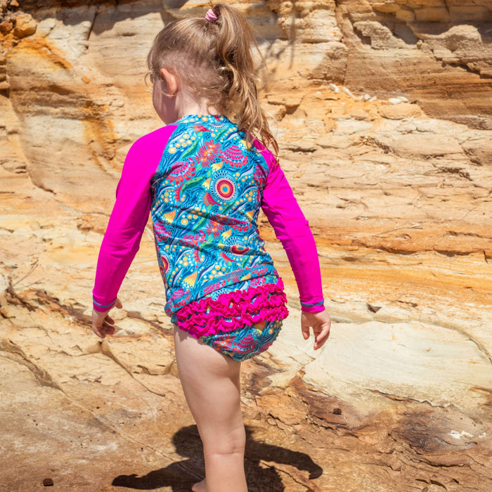 Girls Ruffles ‘n' Rashguard | Bush Blooms