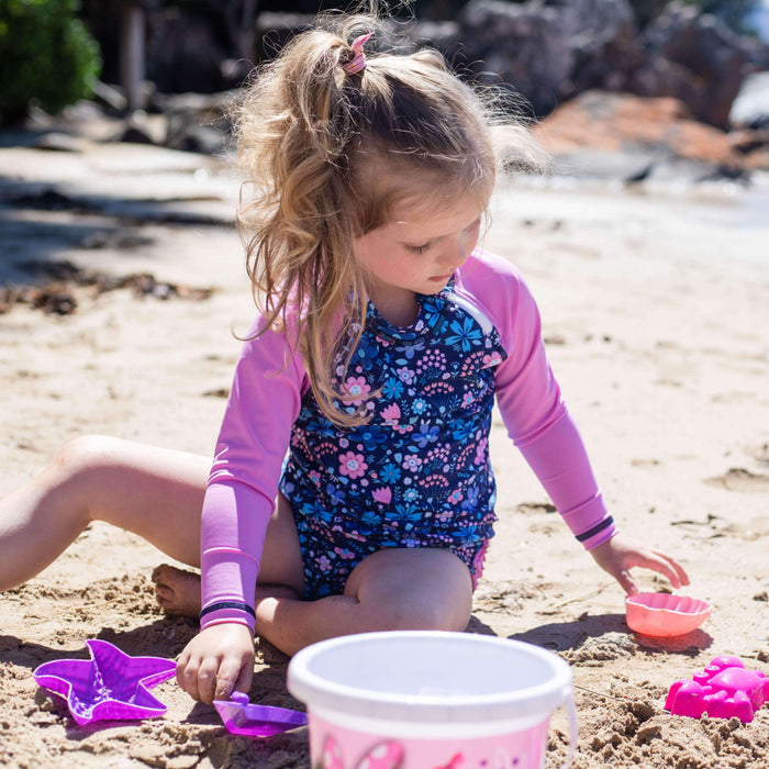 Girls Ruffles 'n' Swimwear Rashguard| Flower Power