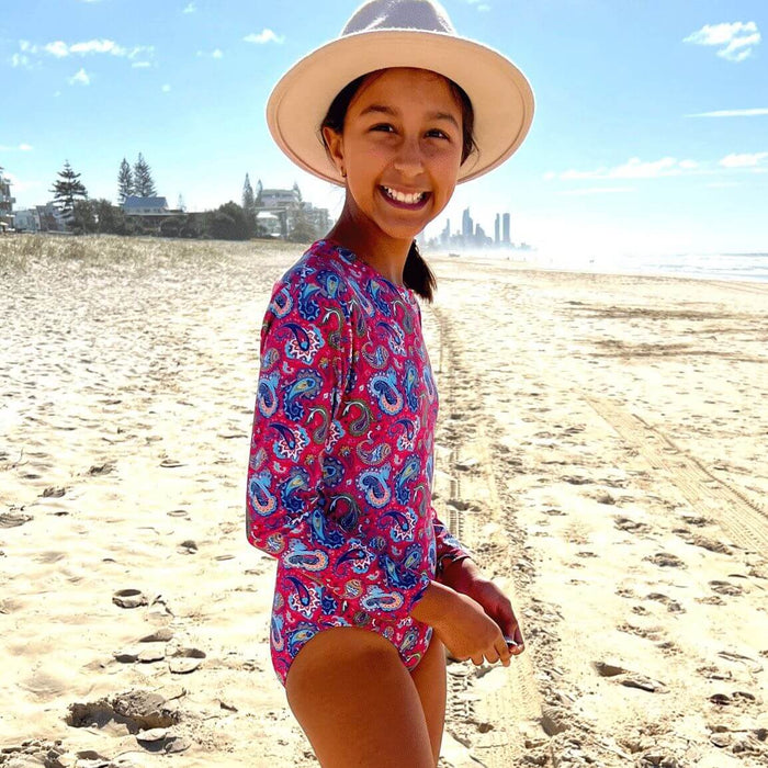 Girls Long Sleeve Swimsuit | Fiesta!