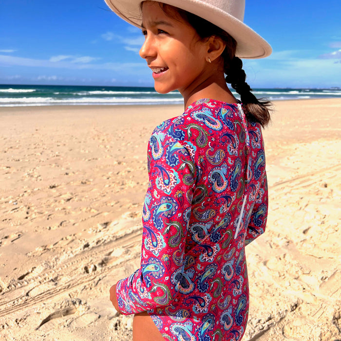 Girls Long Sleeve Swimsuit | Fiesta!