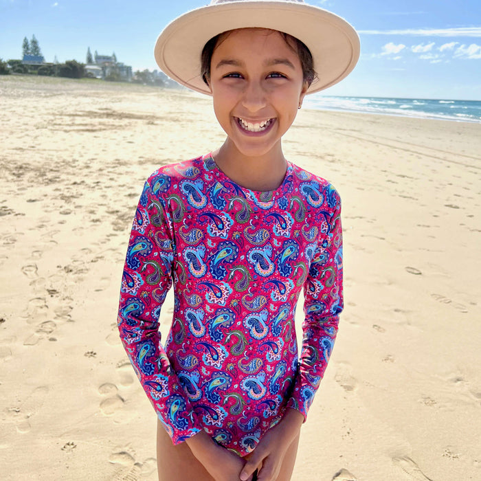 Girls Long Sleeve Swimsuit | Fiesta!