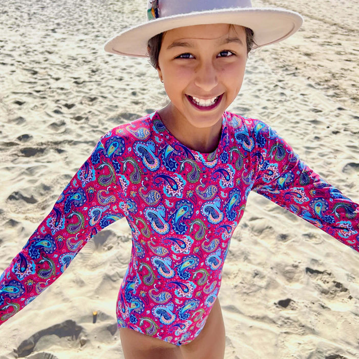 Girls Long Sleeve Swimsuit | Fiesta!