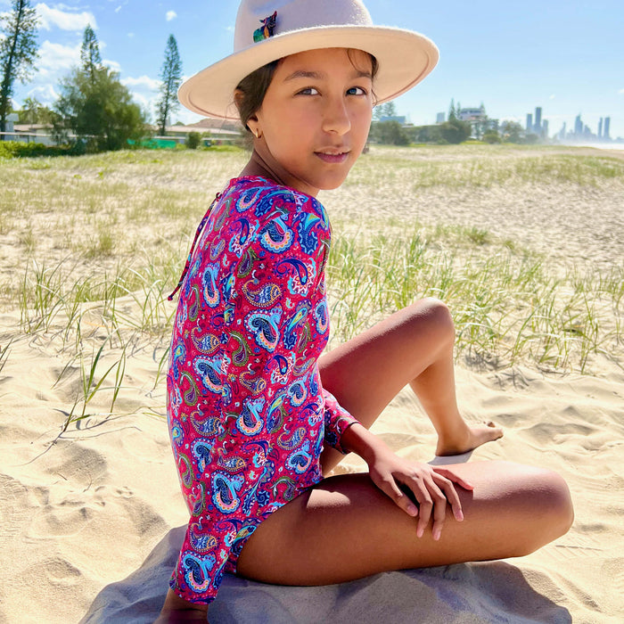 Girls Long Sleeve Swimsuit | Fiesta!