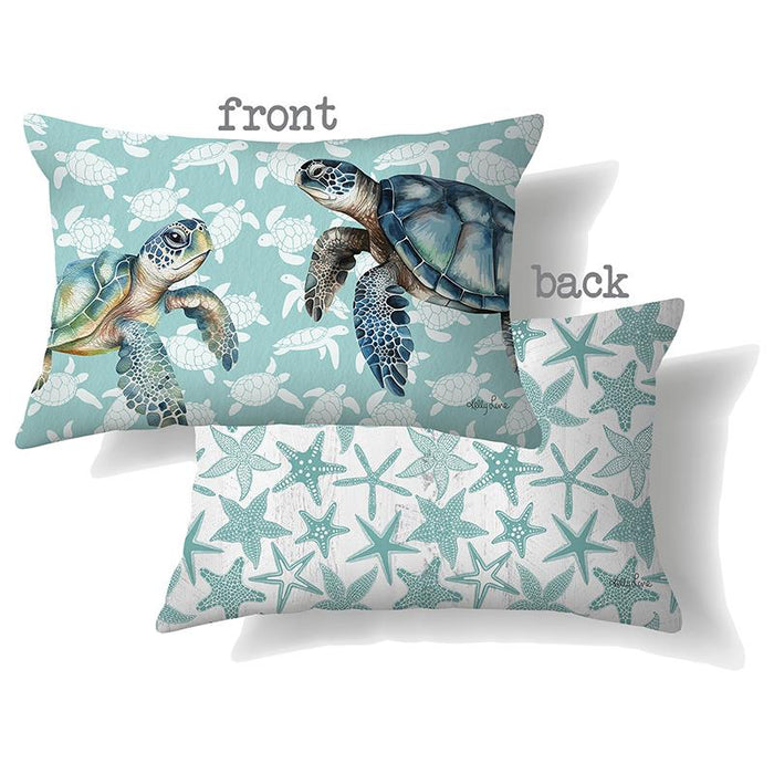 Kelly Lane | Coastal Turtle Double Sided Cushion - 30x50cm