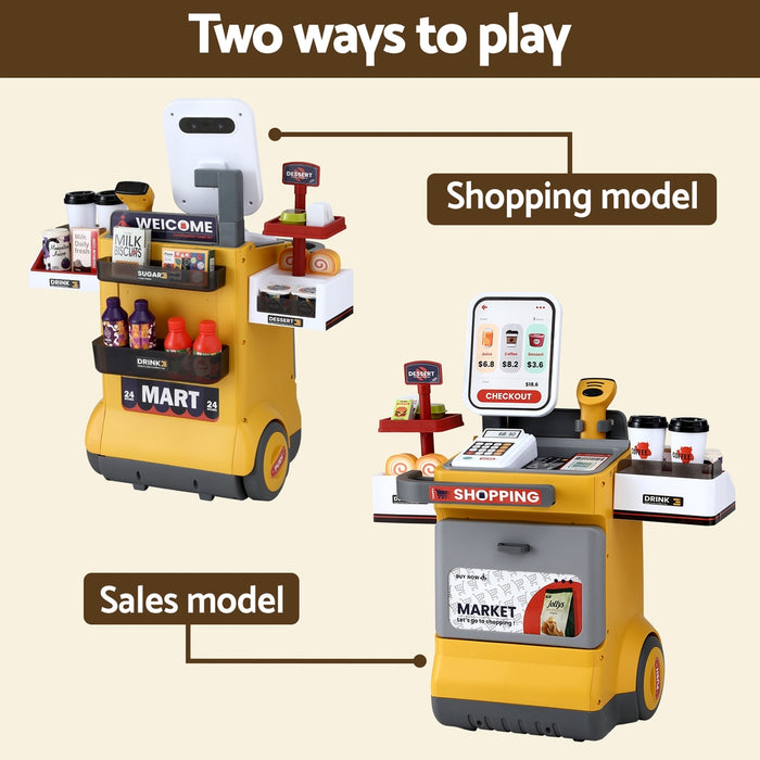 Keezi Kids Supermarket Pretend Play Set | Shopping Role Play Toy 48PCS