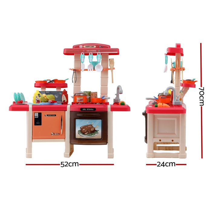 Keezi Kids Kitchen Pretend Play Set | Cooking Sound Steam Light