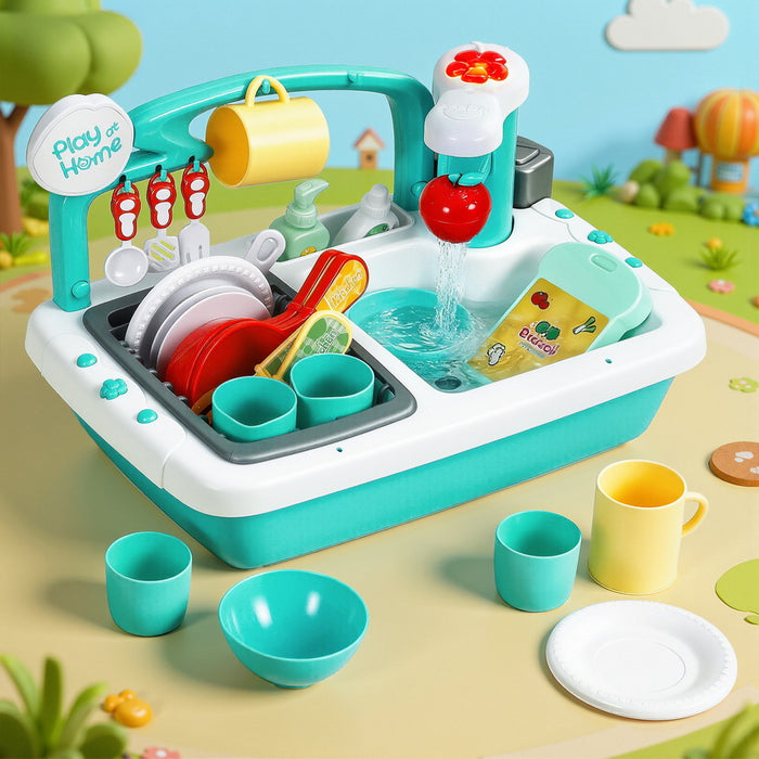 Keezi Kids Kitchen Play Set | Pretend Sink & Dishwasher Toy