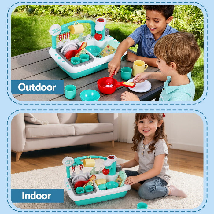 Keezi Kids Kitchen Play Set | Pretend Sink & Dishwasher Toy