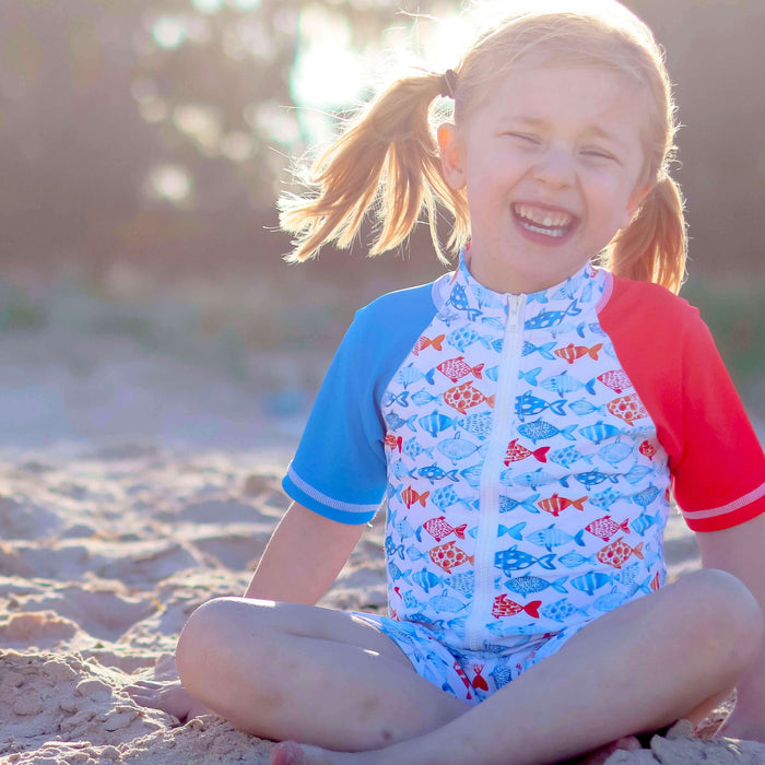 KIds Short Sleeve Swim Sunsuit | Fishy