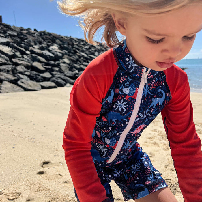 KIds All-In-One Swim Snap Sunsuit | Dino Adventures