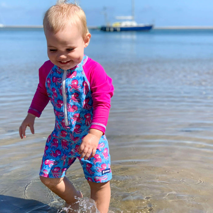 Girls All-in-one Swim Snap Sunsuit | Squid-gy!