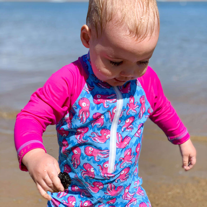 Girls All-in-one Swim Snap Sunsuit | Squid-gy!