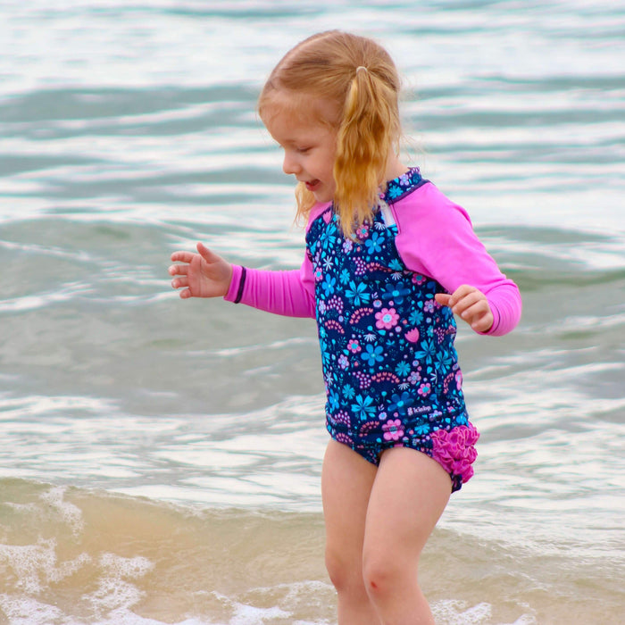 Girls Ruffles 'n' Swimwear Rashguard| Flower Power