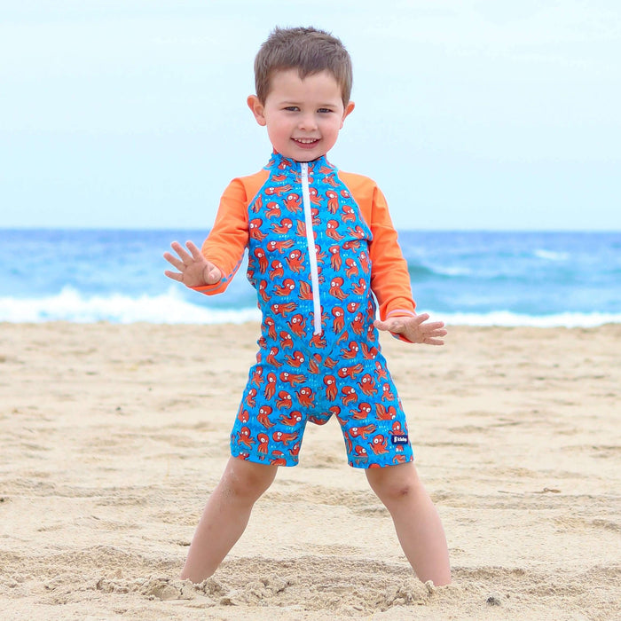 Boys All-In-One Swim Snap Sunsuit | ‘O’ is for Octopus