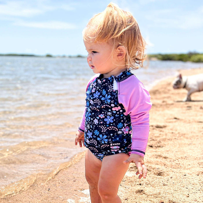 Girls Ruffles 'n' Swimwear Rashguard| Flower Power