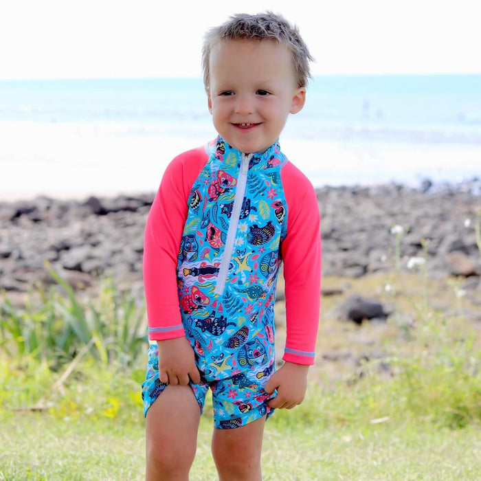 Boys All-In-One Swim Snap Sunsuit | Bush Wonderland