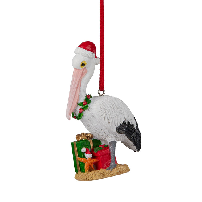 Aussie Christmas Hanging Decoration | Pelican with Present 8.5cm