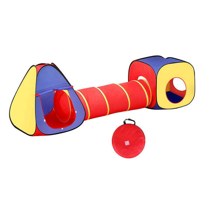 Keezi Kids Play Tent Pop Up Playhouse | Teepee Castle & Tunnel