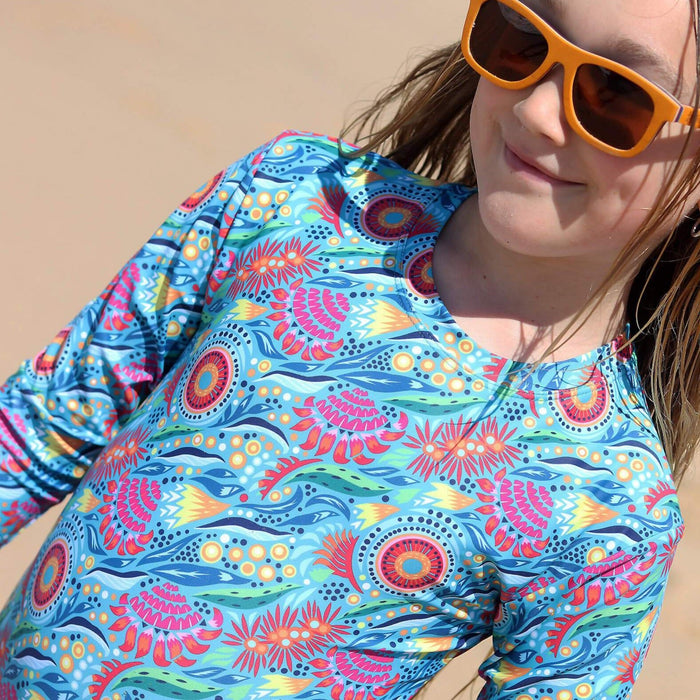 Girls Long Sleeve Swimsuit | Bush Blooms