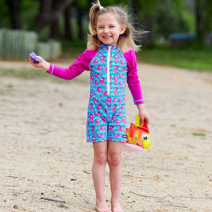 Girls All-in-one Swim Snap Sunsuit | Squid-gy!