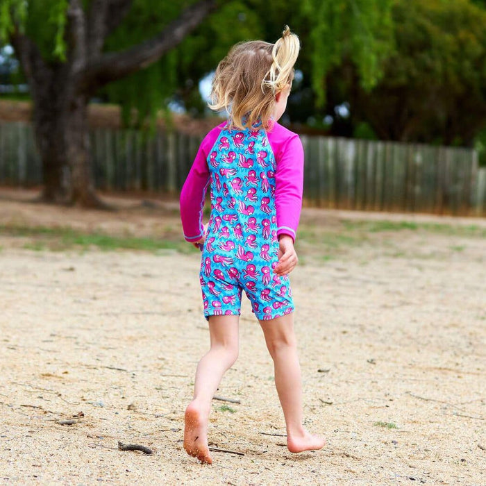 Girls All-in-one Swim Snap Sunsuit | Squid-gy!