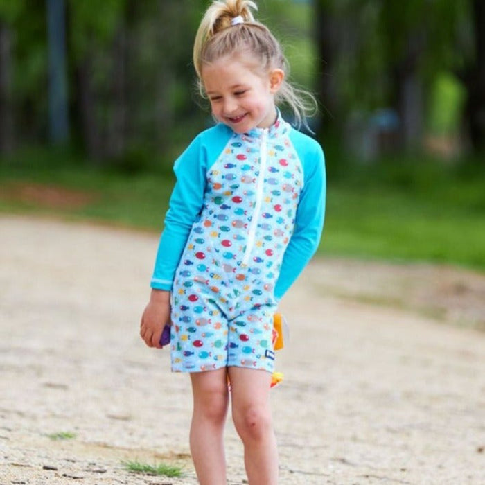 Girls All-In-One Swim Sunsuit | Fish Frenzy