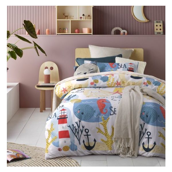 Happy Kids | Single Seaside Glow In The Dark Quilt Cover Sets