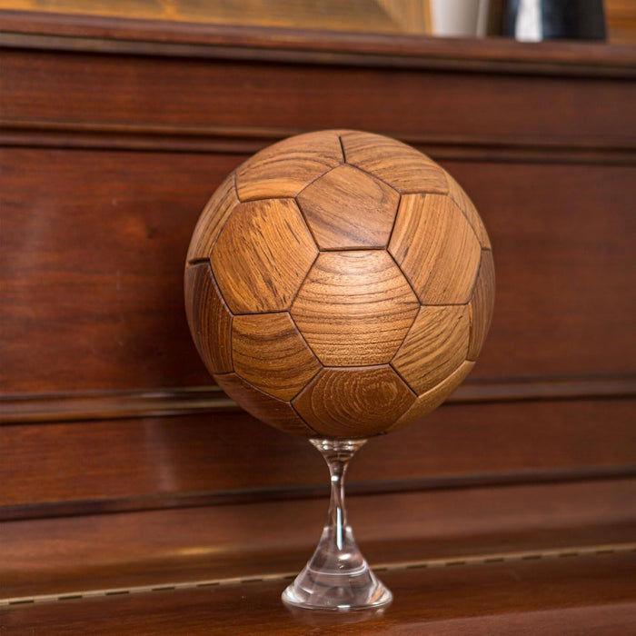 Handcrafted Wooden Football Puzzle – 3D Soccer Ball Assembly Kit
