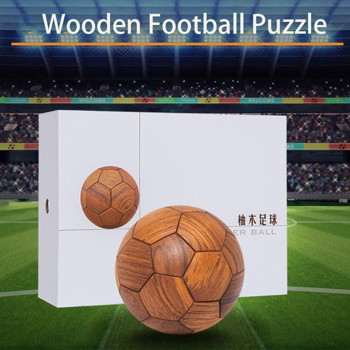 Handcrafted Wooden Football Puzzle – 3D Soccer Ball Assembly Kit